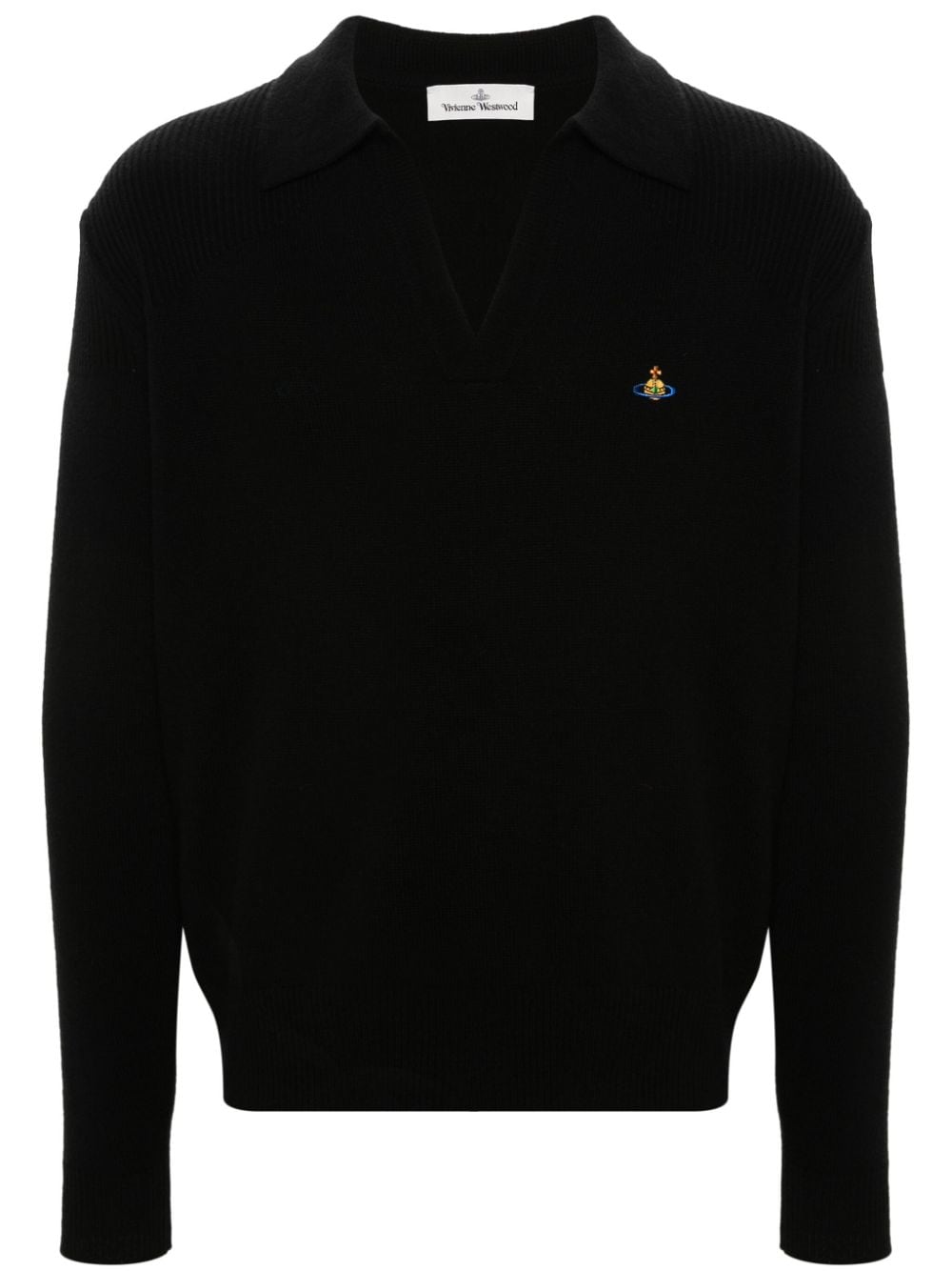 Vivienne Westwood Orb-embroidered polo shirt - Black von Vivienne Westwood