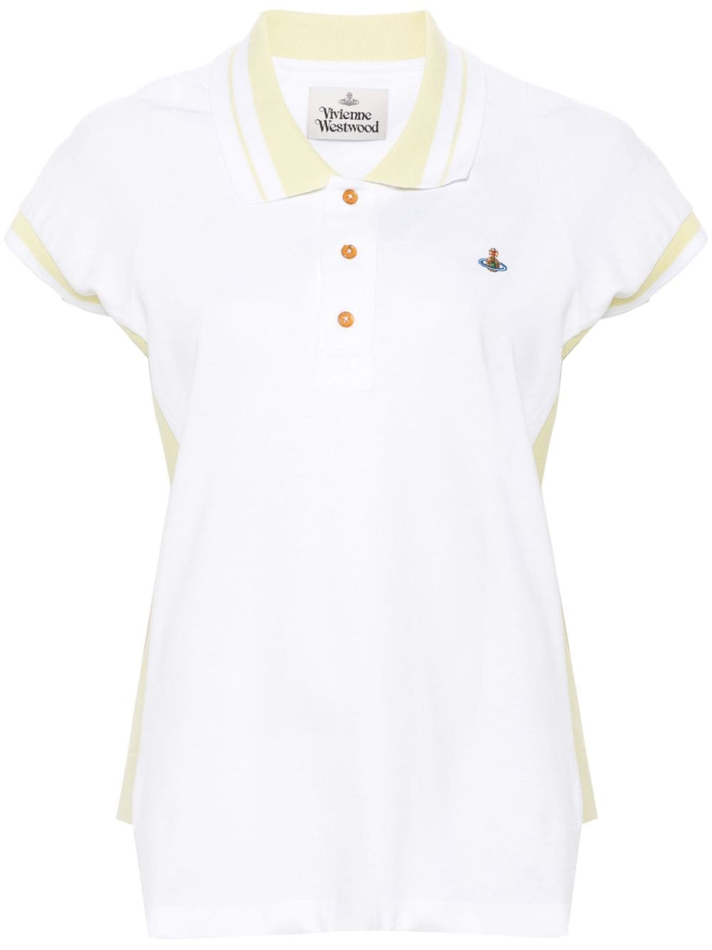 Vivienne Westwood Orb-embroidered polo top - White von Vivienne Westwood