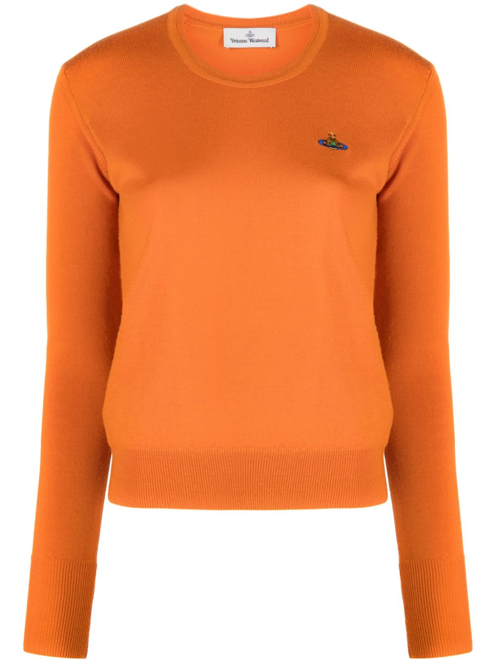 Vivienne Westwood Orb-embroidered virgin-wool jumper - Orange von Vivienne Westwood