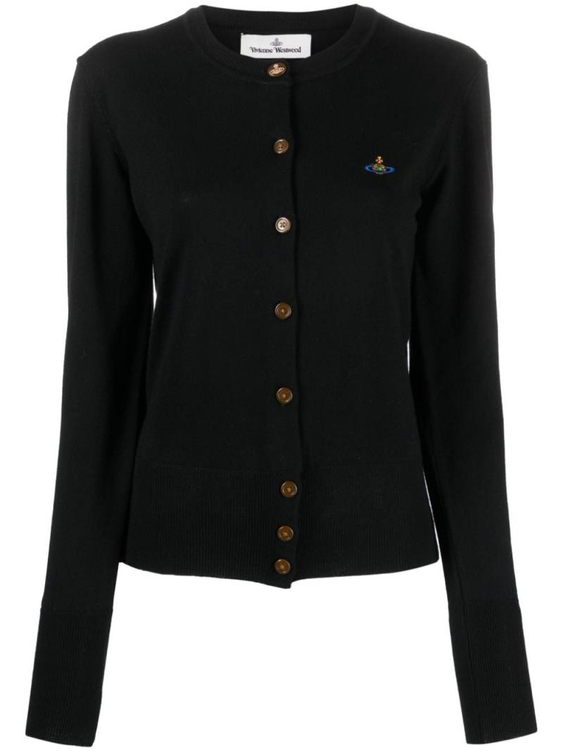 Vivienne Westwood Orb-embroidered wool cardigan - Black von Vivienne Westwood