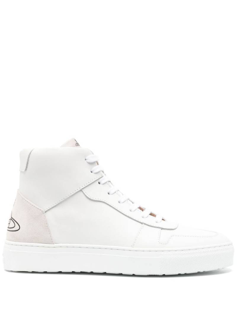 Vivienne Westwood Orb leather high-top sneakers - White von Vivienne Westwood