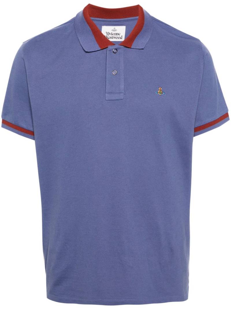 Vivienne Westwood Orb-logo cotton polo shirt - Blue von Vivienne Westwood