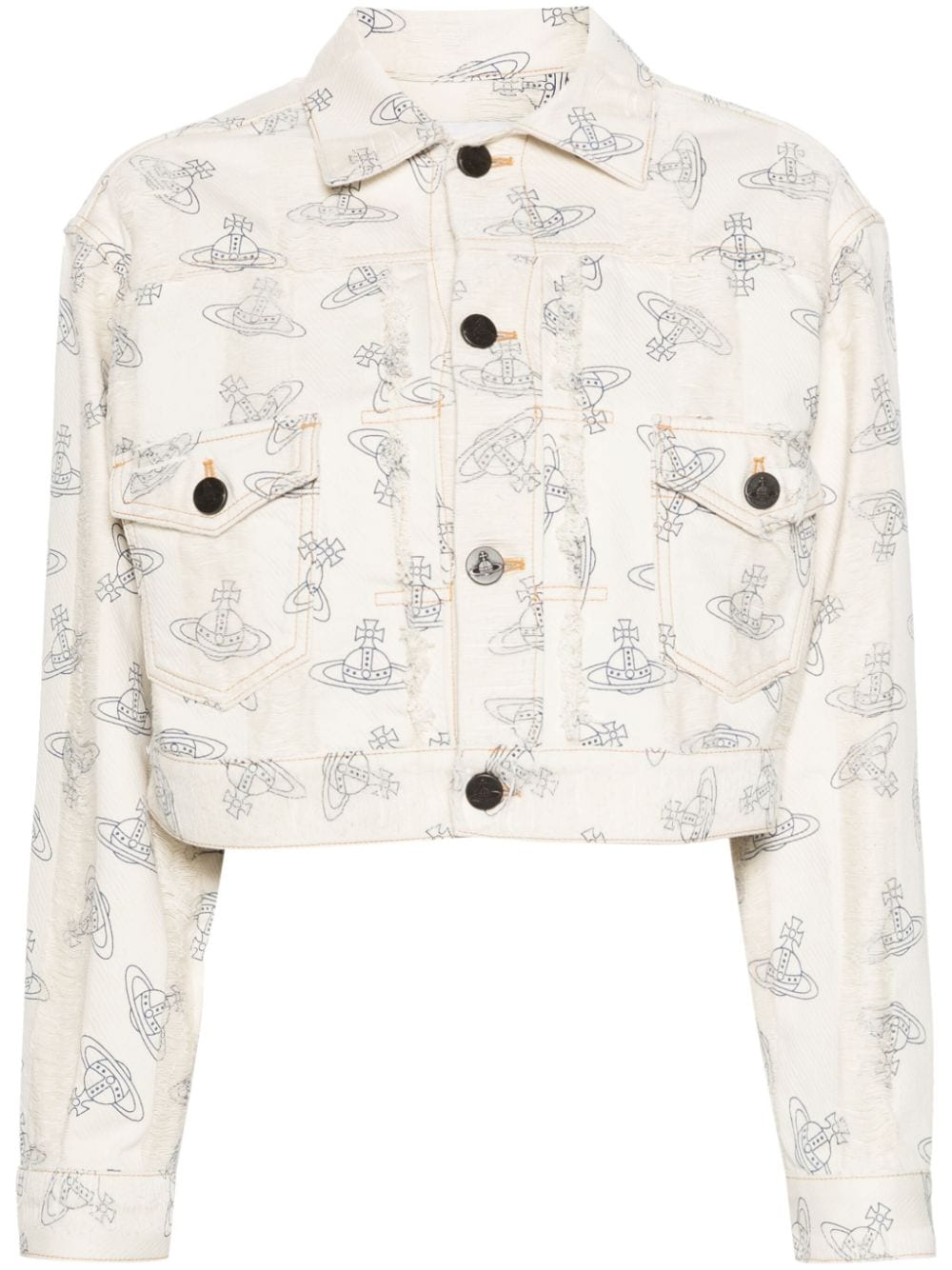 Vivienne Westwood Orb-logo denim jacket - Neutrals von Vivienne Westwood