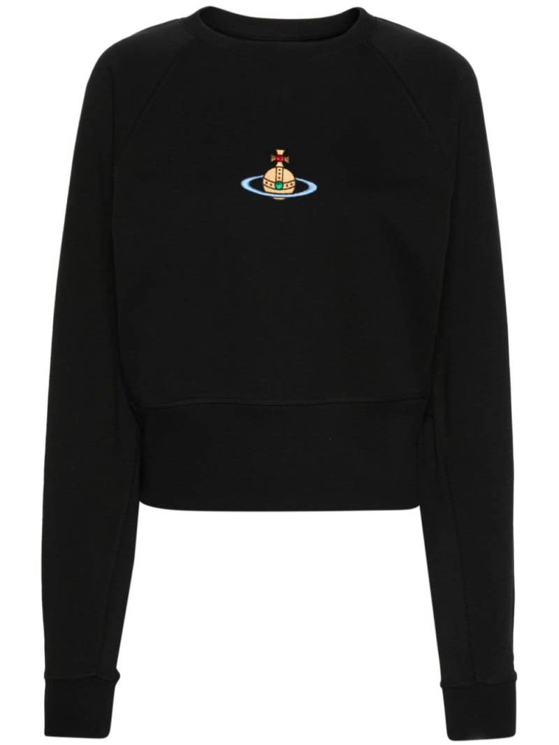 Vivienne Westwood Orb-logo-embroidery cotton sweatshirt - Black von Vivienne Westwood