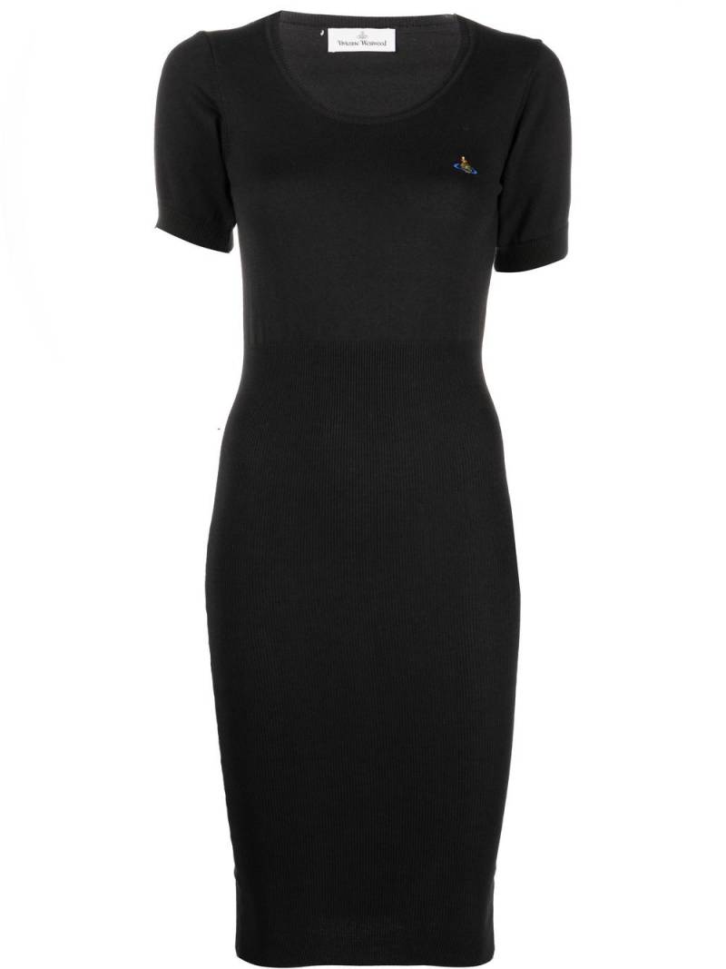 Vivienne Westwood Orb-logo knitted midi dress - Black von Vivienne Westwood