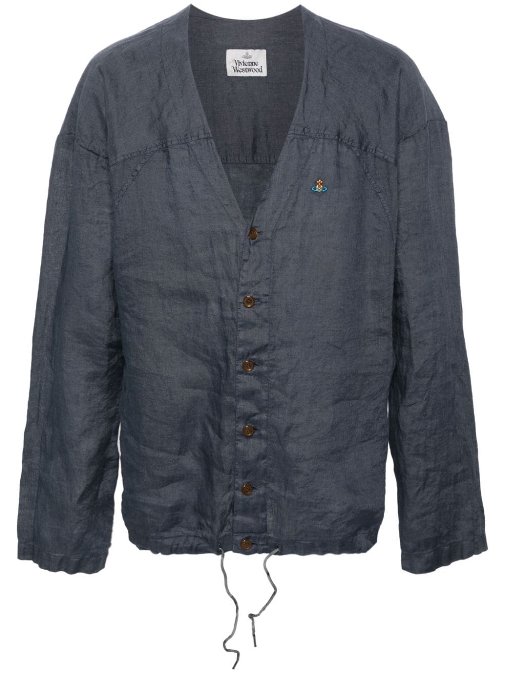 Vivienne Westwood Orb-logo linen shirt - Blue von Vivienne Westwood