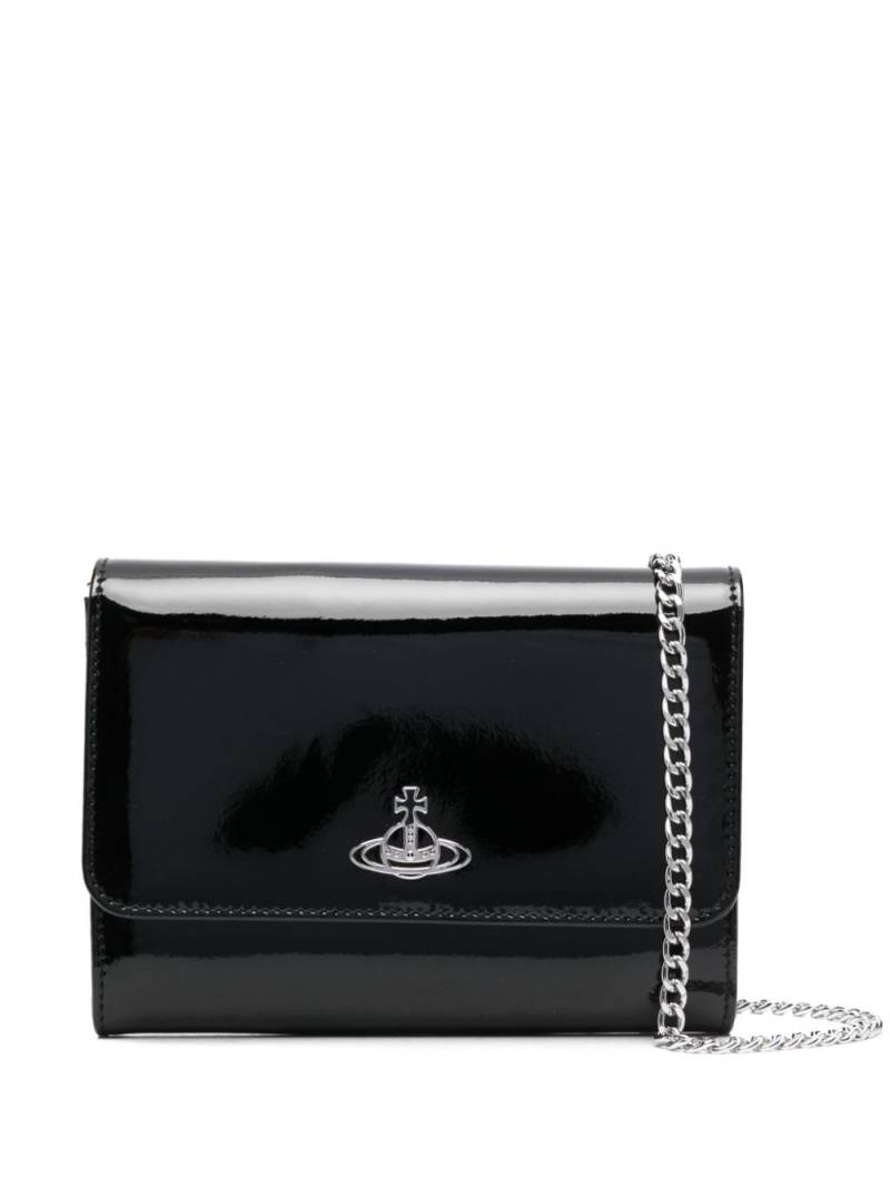 Vivienne Westwood Orb-plaque patent leather bag - Black von Vivienne Westwood