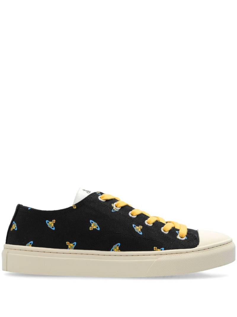 Vivienne Westwood Orb-print canvas sneakers - Black von Vivienne Westwood