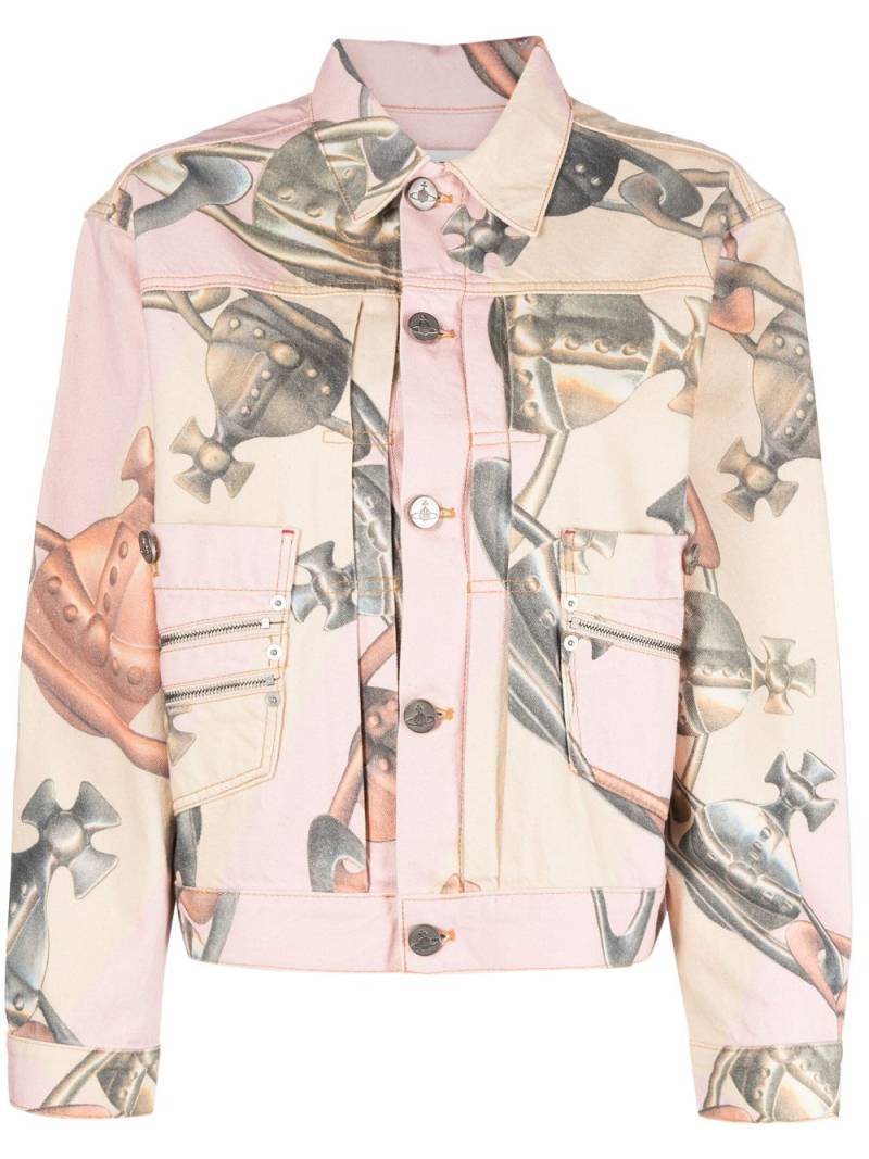 Vivienne Westwood Orb-print cotton biker jacket - Pink von Vivienne Westwood