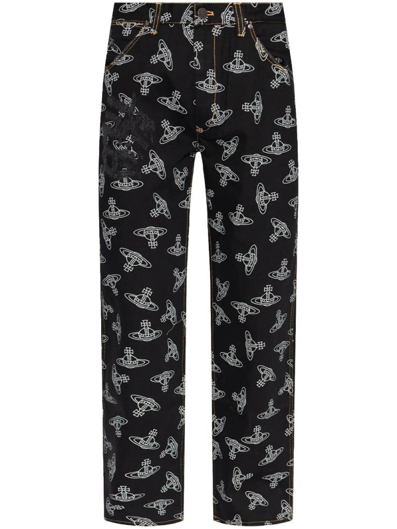 Vivienne Westwood Orb-print regular-fit jeans - Black von Vivienne Westwood