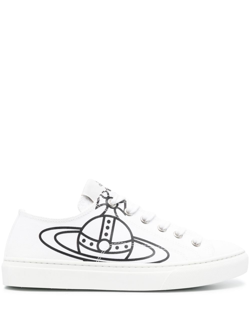 Vivienne Westwood Plimsoll Orb-print canvas sneakers - White von Vivienne Westwood