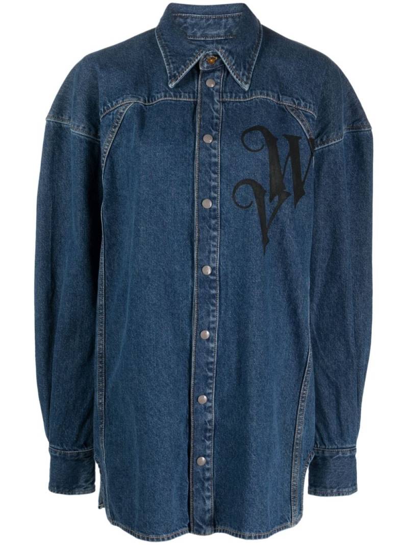 Vivienne Westwood Spray VW Football denim shirt - Blue von Vivienne Westwood