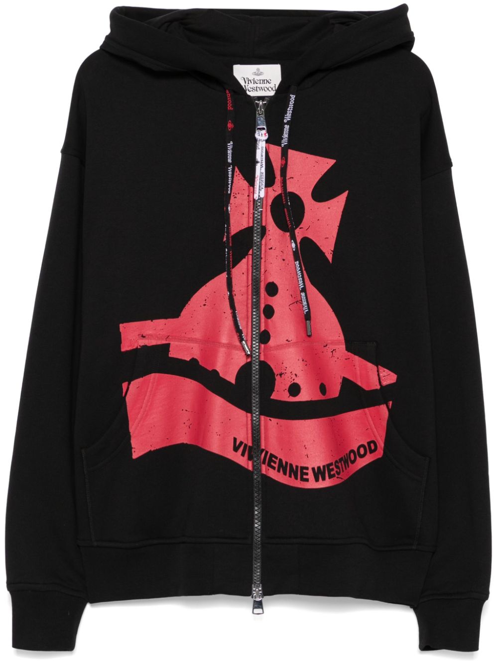 Vivienne Westwood Sunken Orb-print zip hoodie - Black von Vivienne Westwood