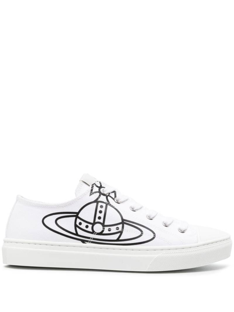 Vivienne Westwood Orb-print canvas sneakers - White von Vivienne Westwood