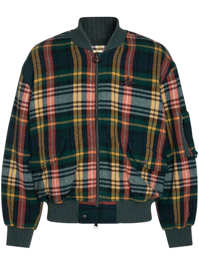 Vivienne Westwood check-pattern bomber jacket - Green von Vivienne Westwood