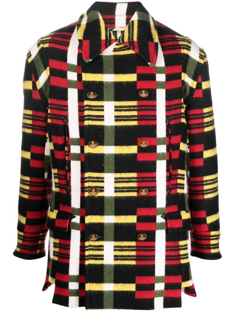 Vivienne Westwood check-print double-breasted coat - Black von Vivienne Westwood