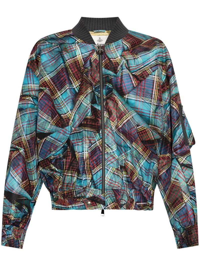 Vivienne Westwood checked bomber jacket - Blue von Vivienne Westwood