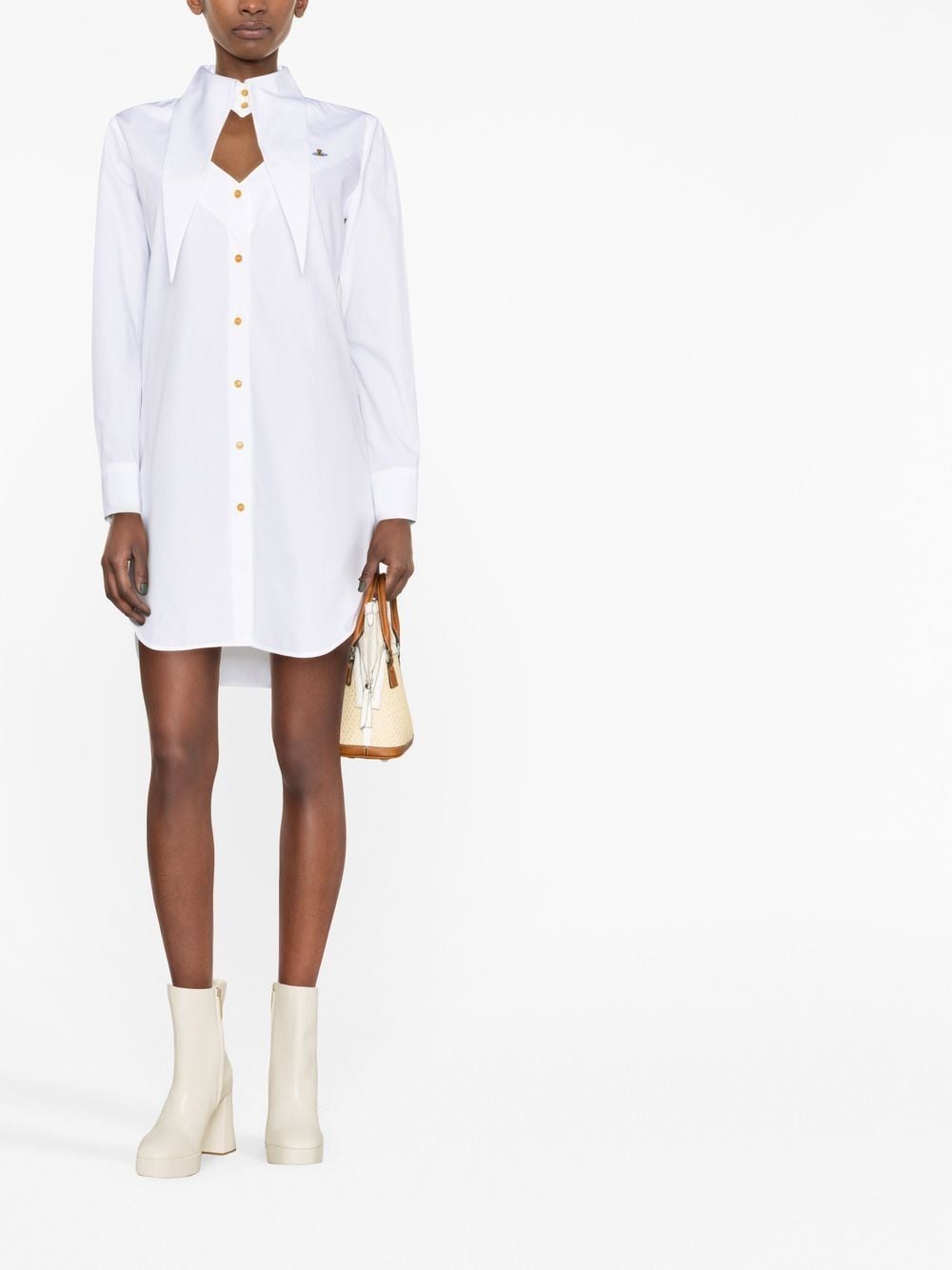 Vivienne Westwood cut-out detail shirt dress - White von Vivienne Westwood