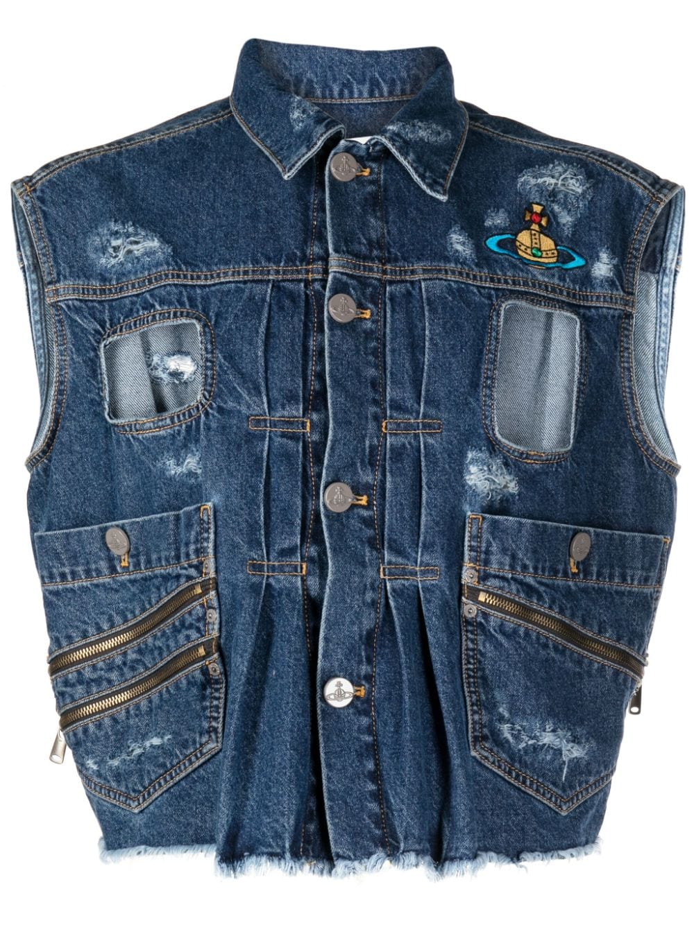 Vivienne Westwood distressed cropped jeans gilet - Blue von Vivienne Westwood