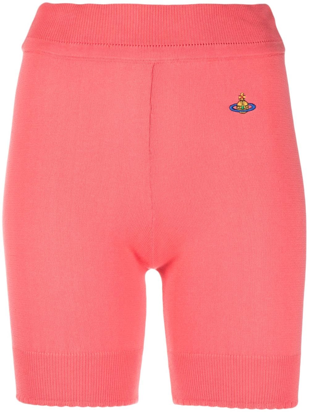 Vivienne Westwood embroidered-logo ribbed-knit shorts - Pink von Vivienne Westwood