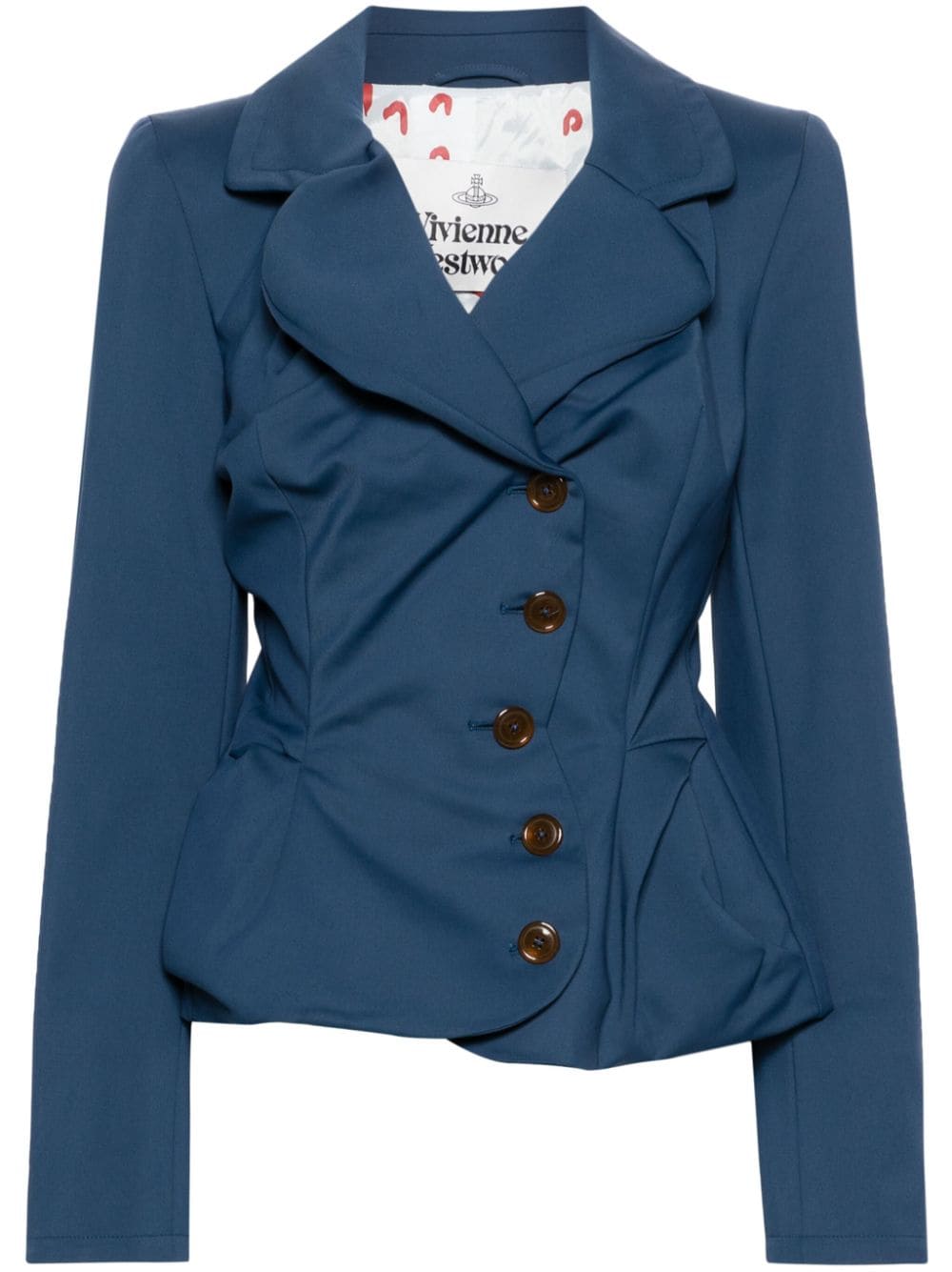 Vivienne Westwood gathered asymmetric blazer - Blue von Vivienne Westwood