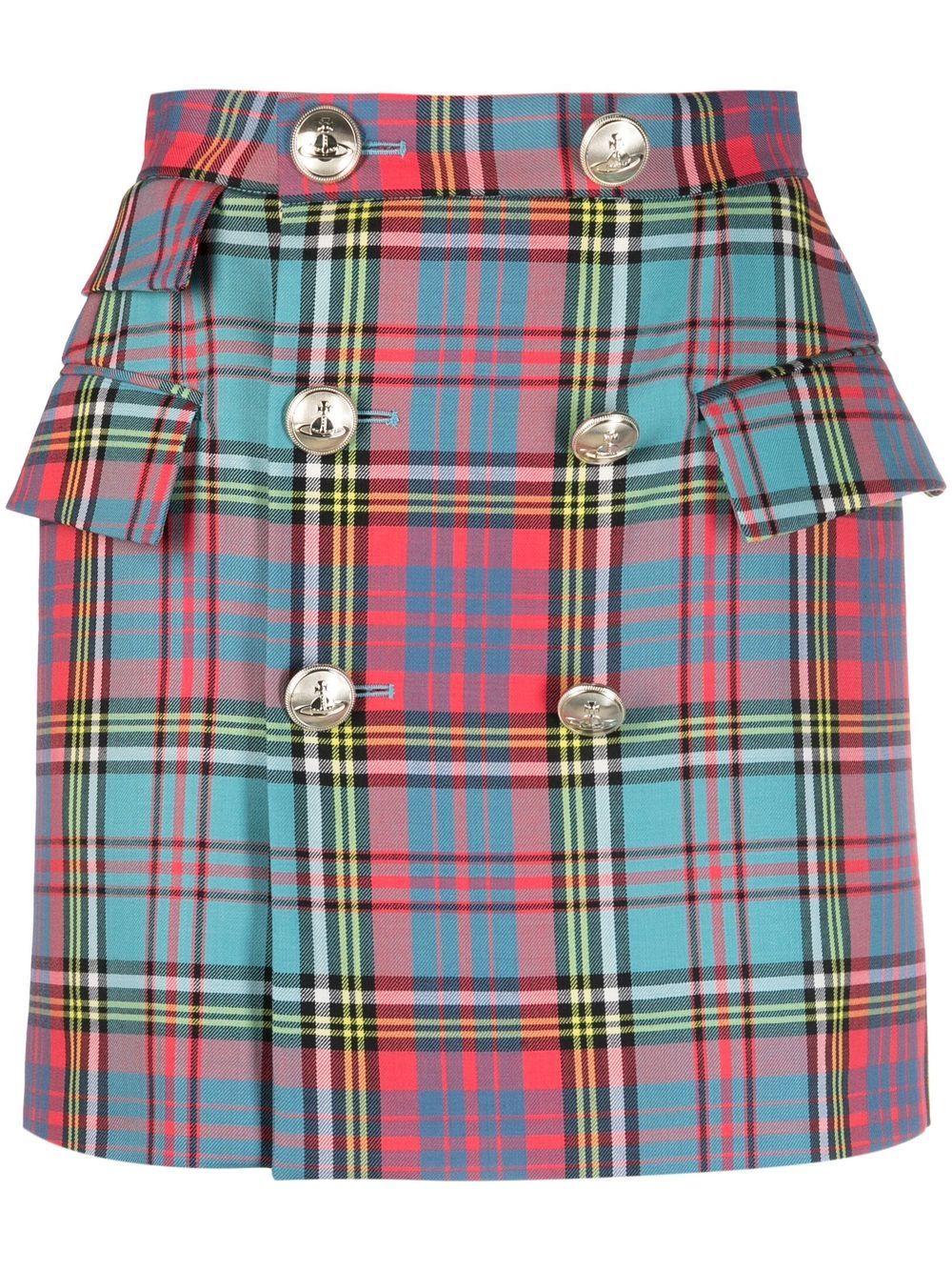 Vivienne Westwood high-waisted check-pattern skirt - Blue von Vivienne Westwood