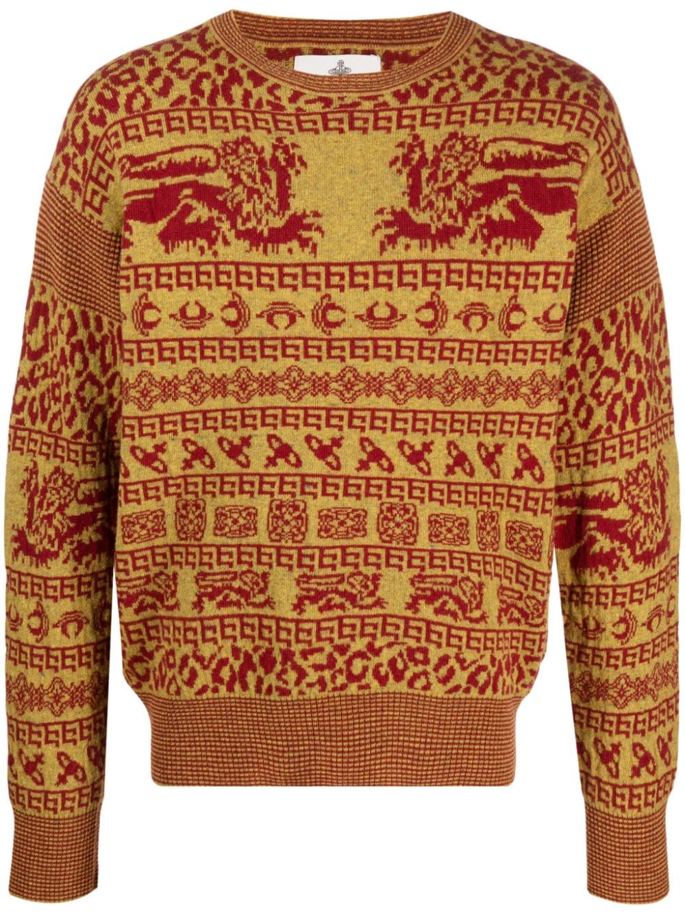 Vivienne Westwood intarsia-knit crew-neck jumper - Red von Vivienne Westwood