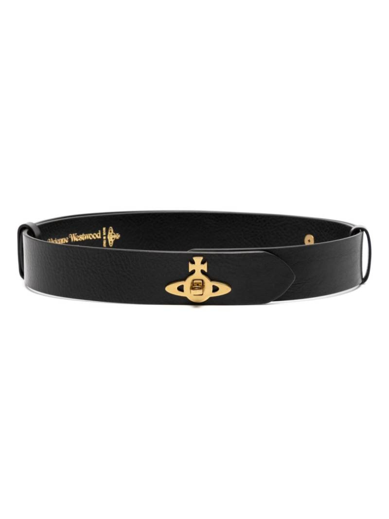 Vivienne Westwood lock wide belt - Black von Vivienne Westwood