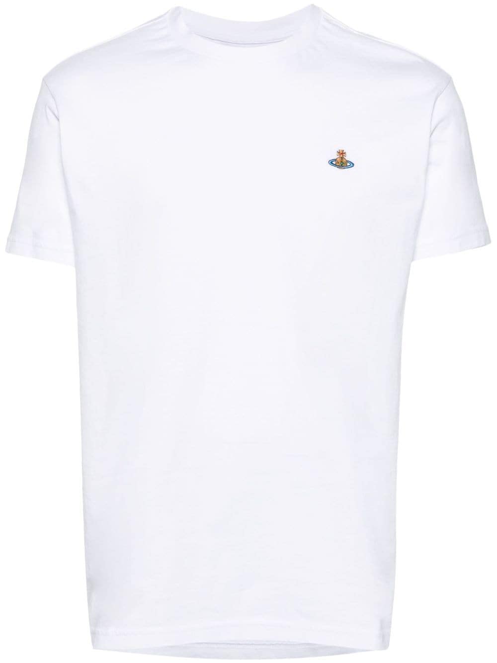 Vivienne Westwood logo-embroidered cotton T-shirt - White von Vivienne Westwood