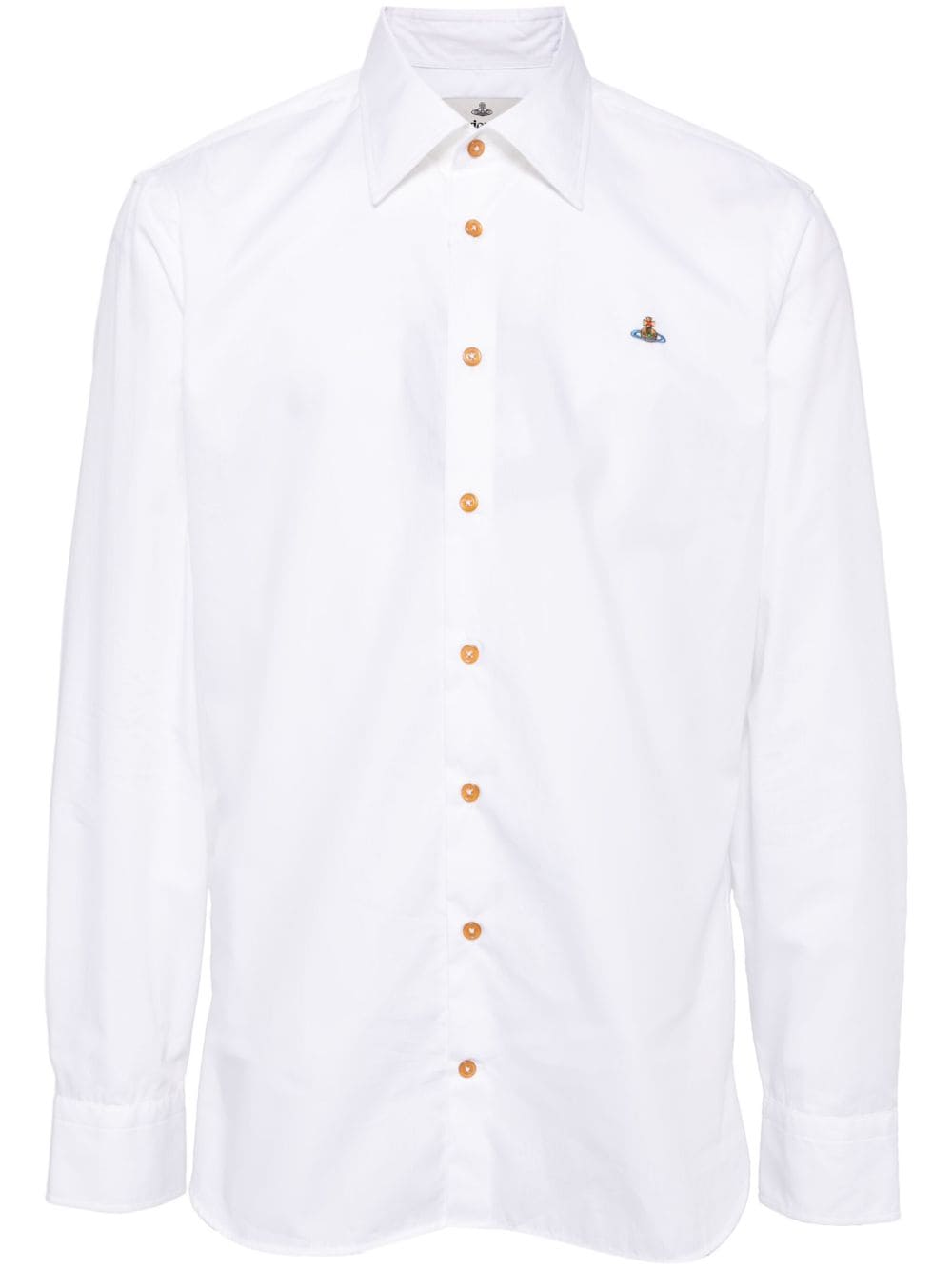 Vivienne Westwood Orb-embroidered cotton shirt - White von Vivienne Westwood