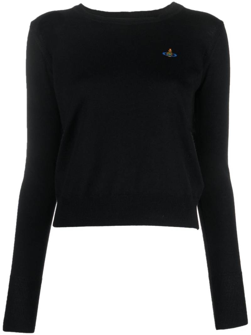 Vivienne Westwood logo-embroidered virgin-wool jumper - Black von Vivienne Westwood