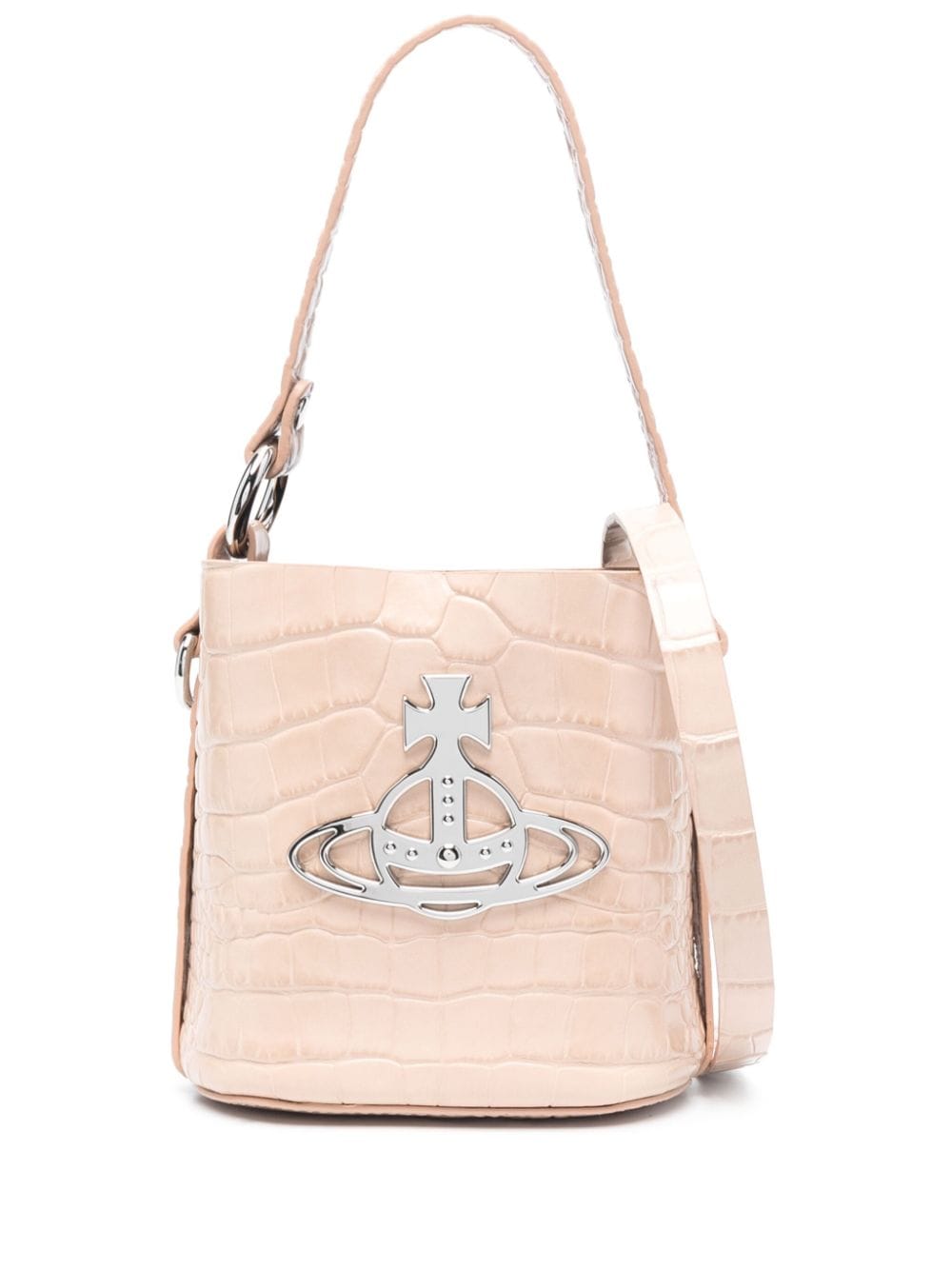 Vivienne Westwood logo-plaque leather bucket bag - Neutrals von Vivienne Westwood