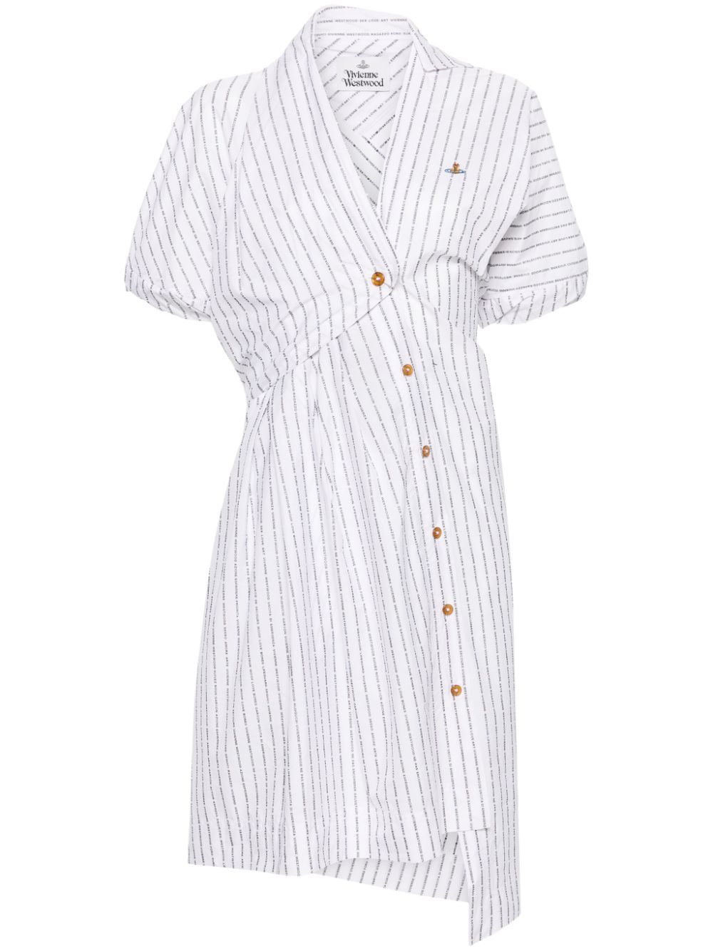 Vivienne Westwood logo-striped asymmetric dress - White von Vivienne Westwood