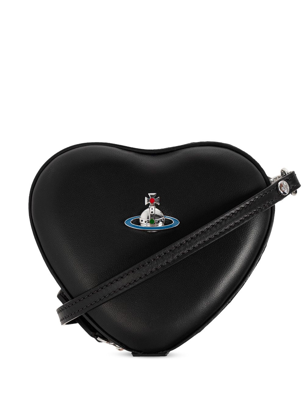 Vivienne Westwood mini Heart leather crossbody bag - Black von Vivienne Westwood