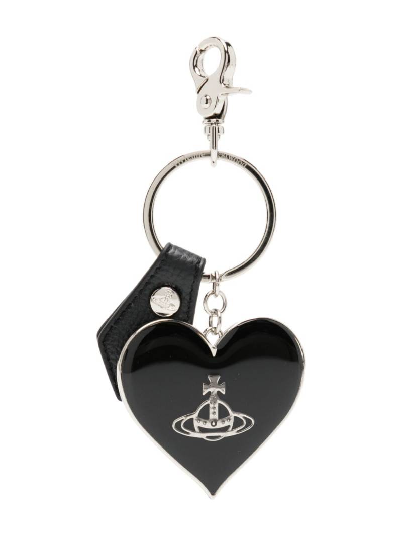 Vivienne Westwood mirror heart Orb keychain - Black von Vivienne Westwood