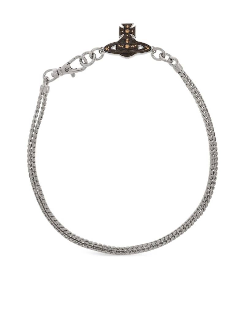 Vivienne Westwood signature Orb plaque bracelet - Silver von Vivienne Westwood