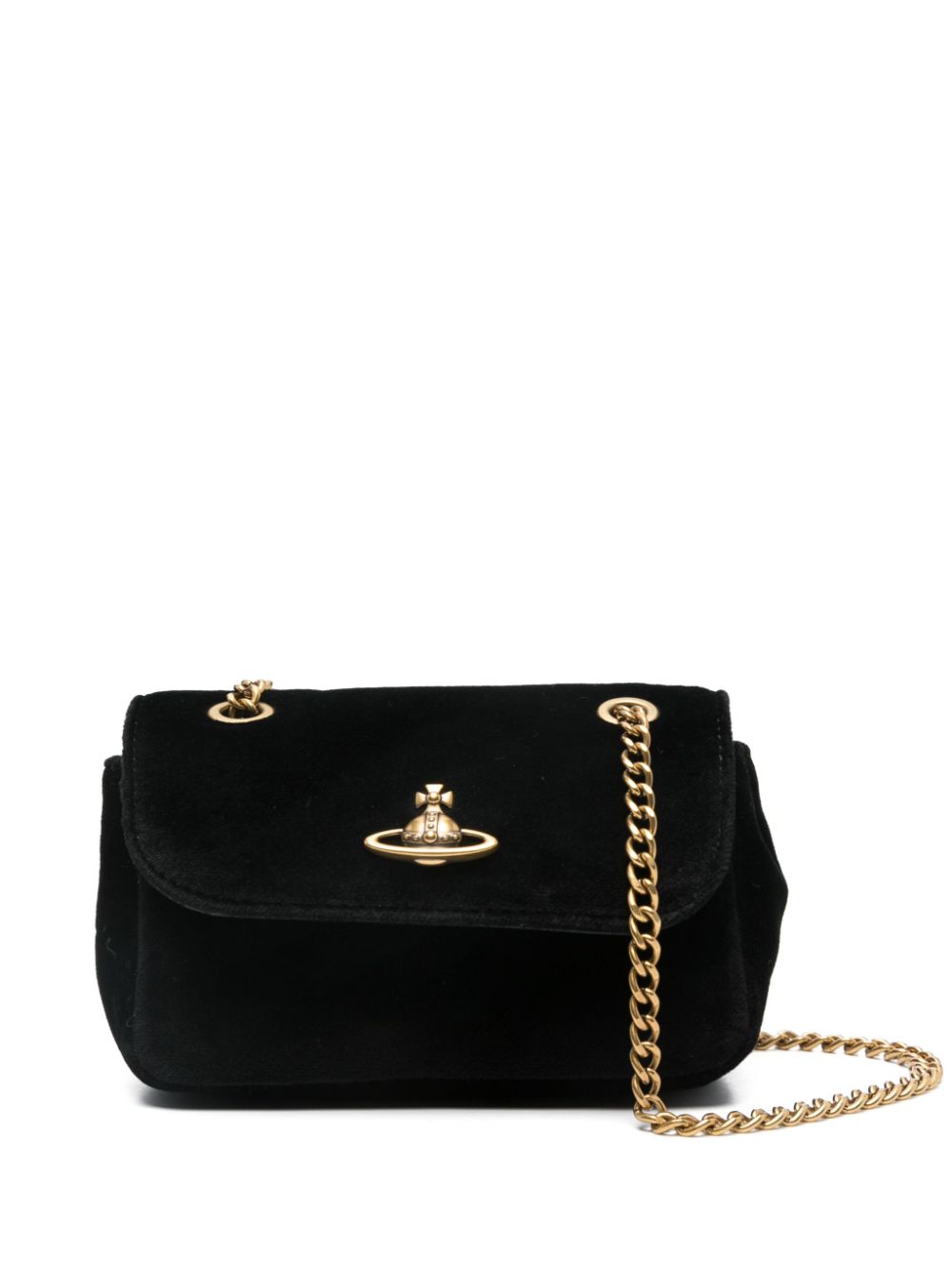 Vivienne Westwood small Orb-plaque shoulder bag - Black von Vivienne Westwood