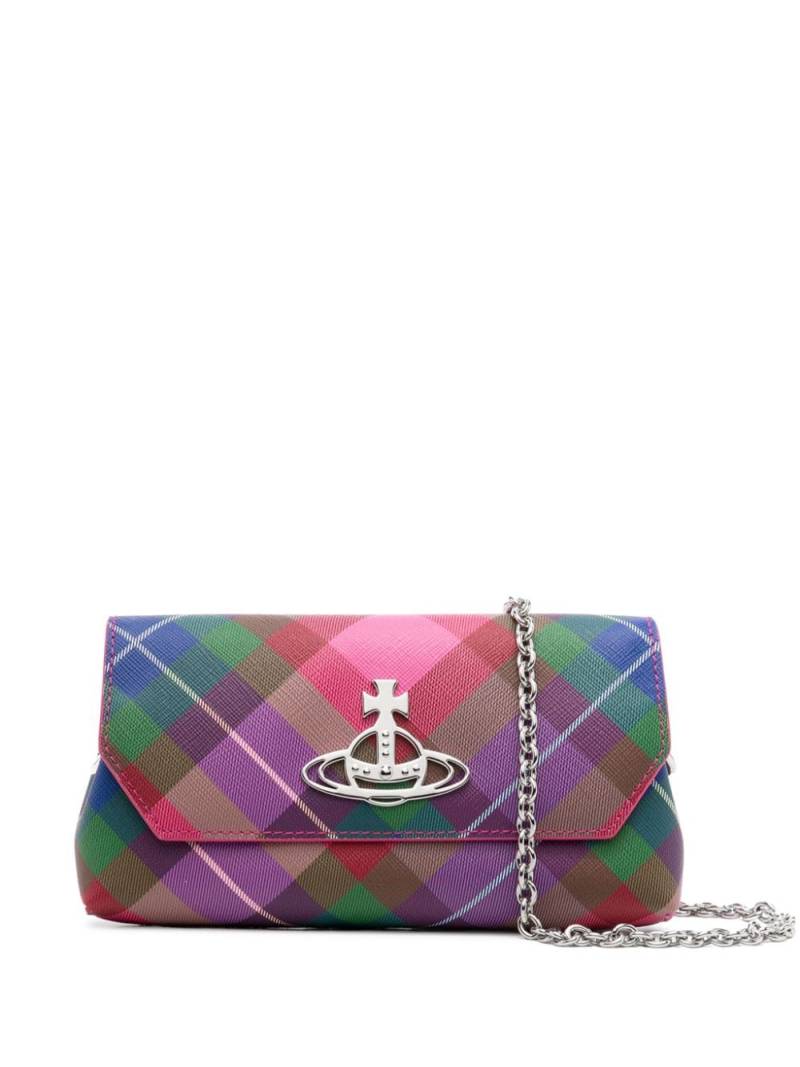 Vivienne Westwood small chain tartan purse - Pink von Vivienne Westwood