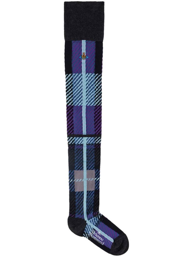 Vivienne Westwood tartan knee-high socks - Grey von Vivienne Westwood