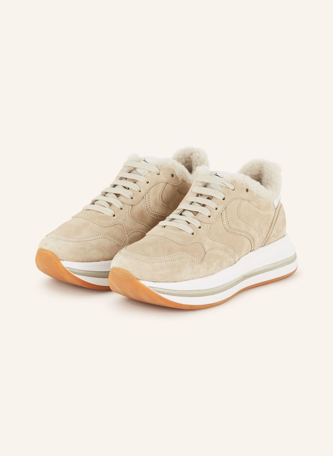 Voile Blanche Sneaker Melany Mit Teddyfell beige von Voile blanche