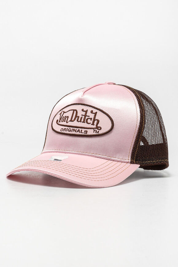 Von Dutch Cary Satin Trucker Cap / Snapback | Rose + Brown | Damen  | Einheitsgroesse von Von Dutch