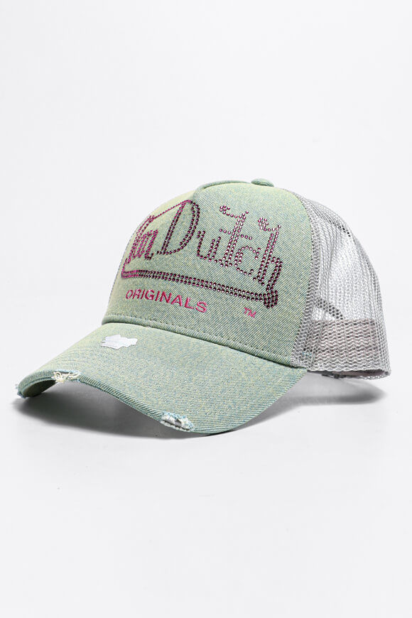 Von Dutch Fargo Trucker Cap / Snapback | Denim Rhinestones | Damen  | Einheitsgroesse von Von Dutch