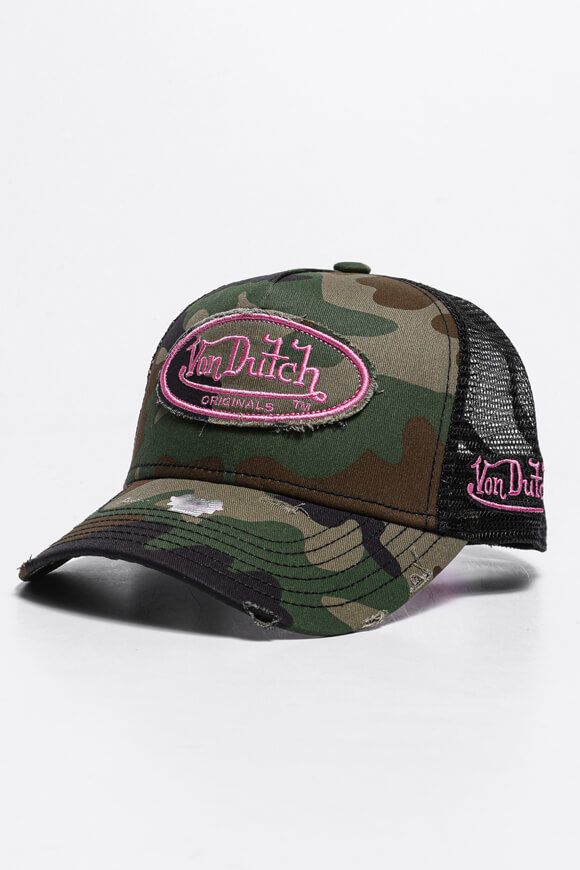 Von Dutch Kalmar Trucker Cap / Snapback | Camouflage + Pink | Damen  | Einheitsgroesse von Von Dutch