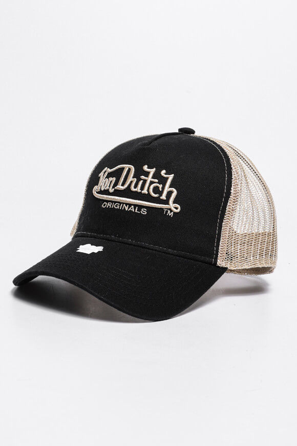 Von Dutch Newark Trucker Cap / Snapback | Black + Beige | Herren  | Einheitsgroesse von Von Dutch