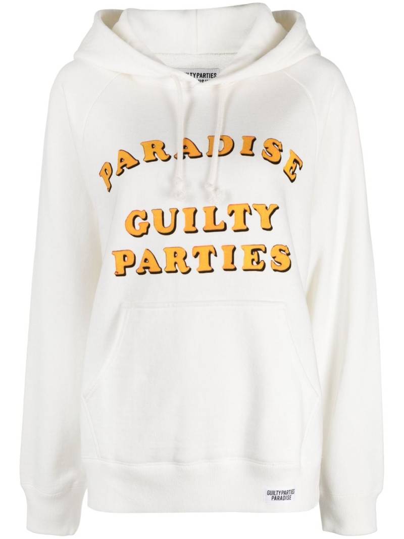 WACKO MARIA slogan-print cotton hoodie - White von WACKO MARIA