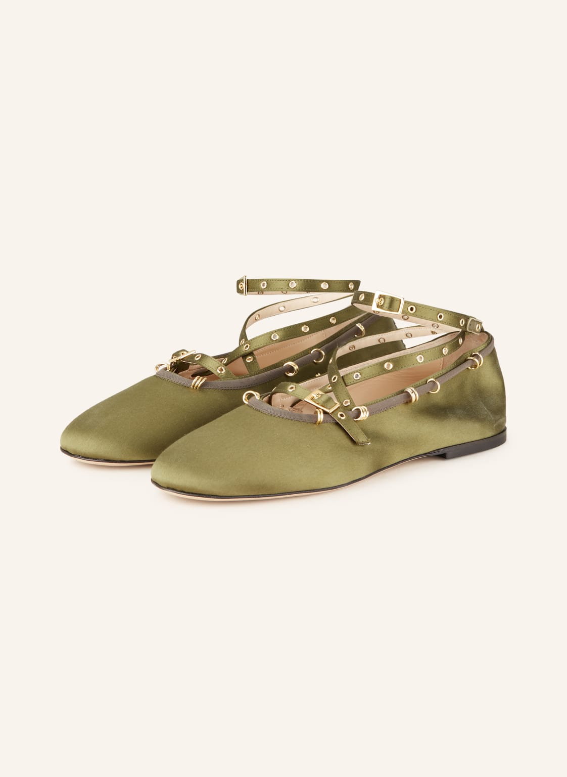 Wandler Ballerinas June Aus Satin gruen Wandler Ballerinas June Aus Satin gruen von WANDLER
