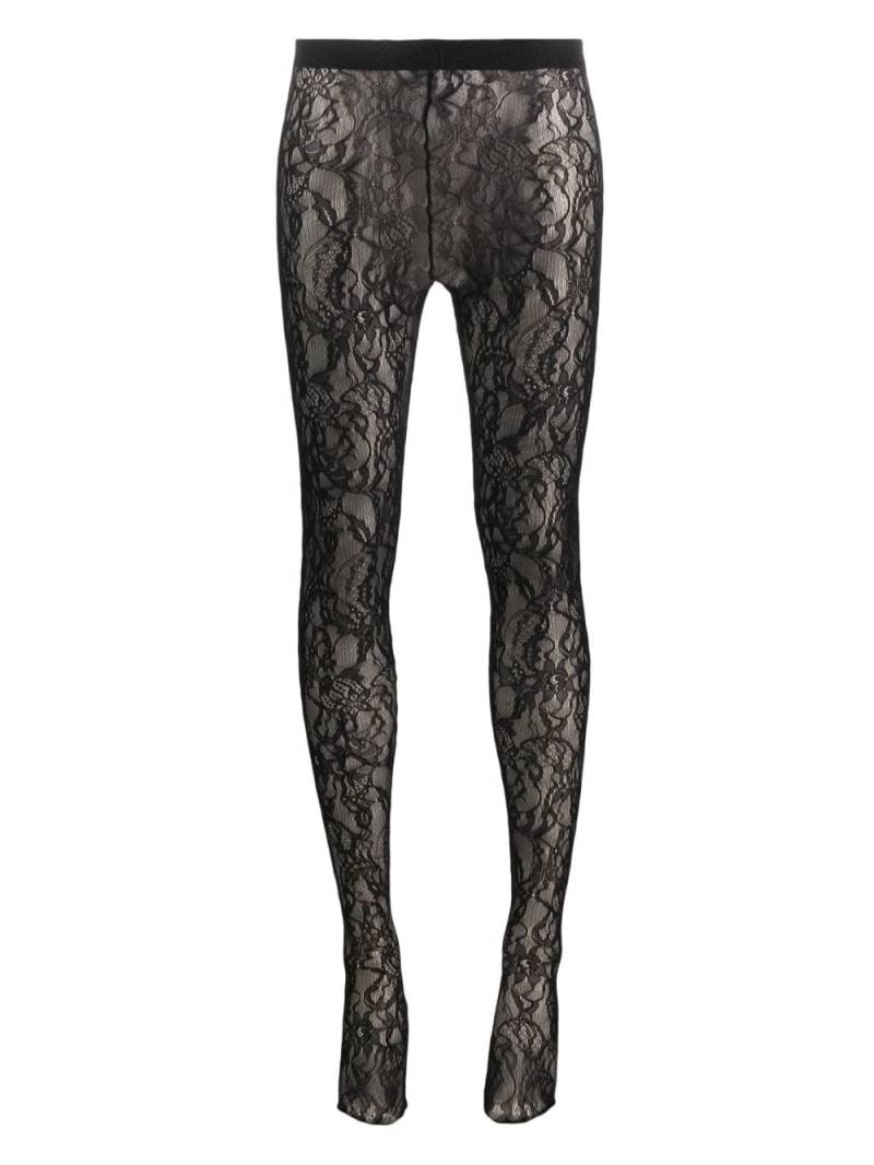 WARDROBE.NYC corded lace tights - Black von WARDROBE.NYC