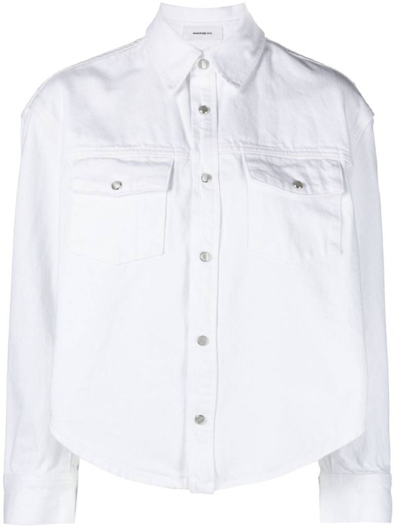 WARDROBE.NYC cropped denim jacket - White von WARDROBE.NYC