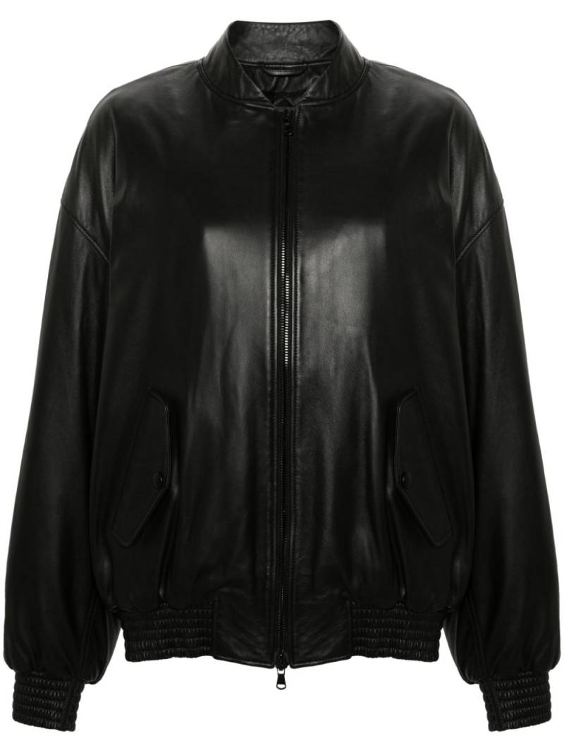 WARDROBE.NYC drop-shoulder leather bomber jacket - Black von WARDROBE.NYC