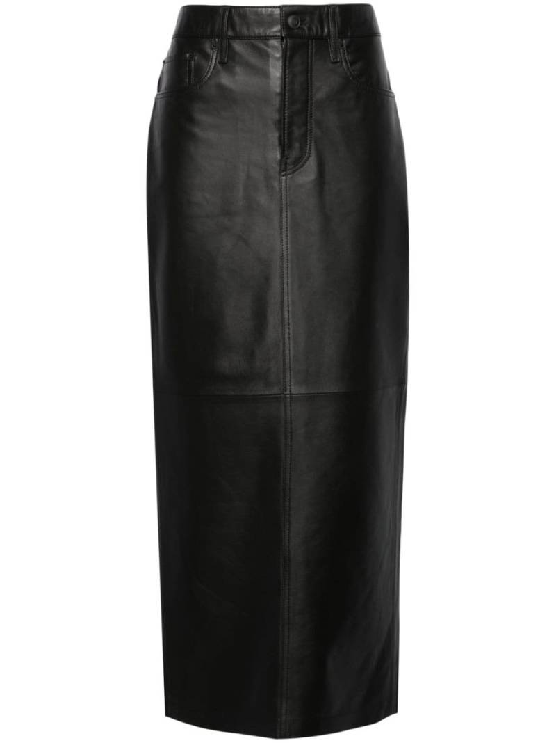 WARDROBE.NYC leather maxi column skirt - Black von WARDROBE.NYC